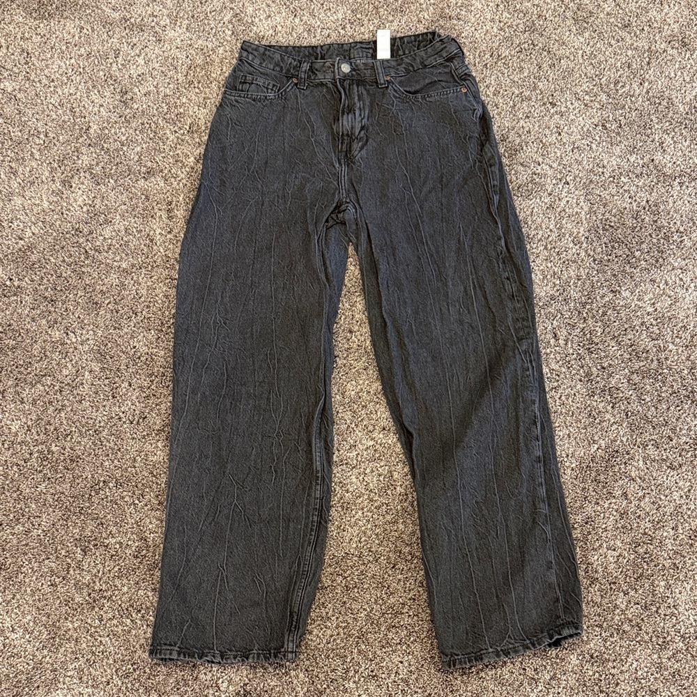 H&M Baggy Dark Grey/Black Washed Jeans